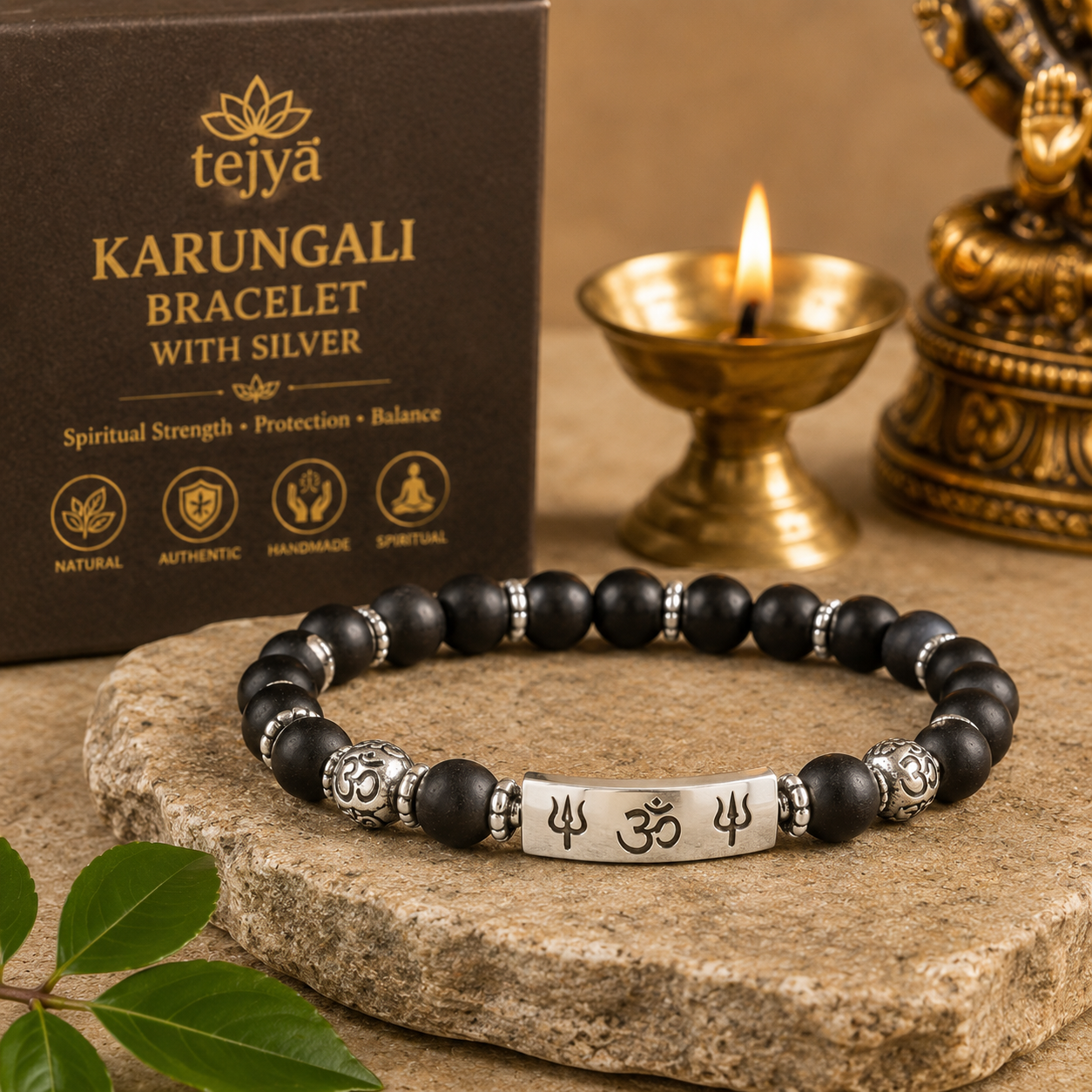 Karungali Bracelet with Silver